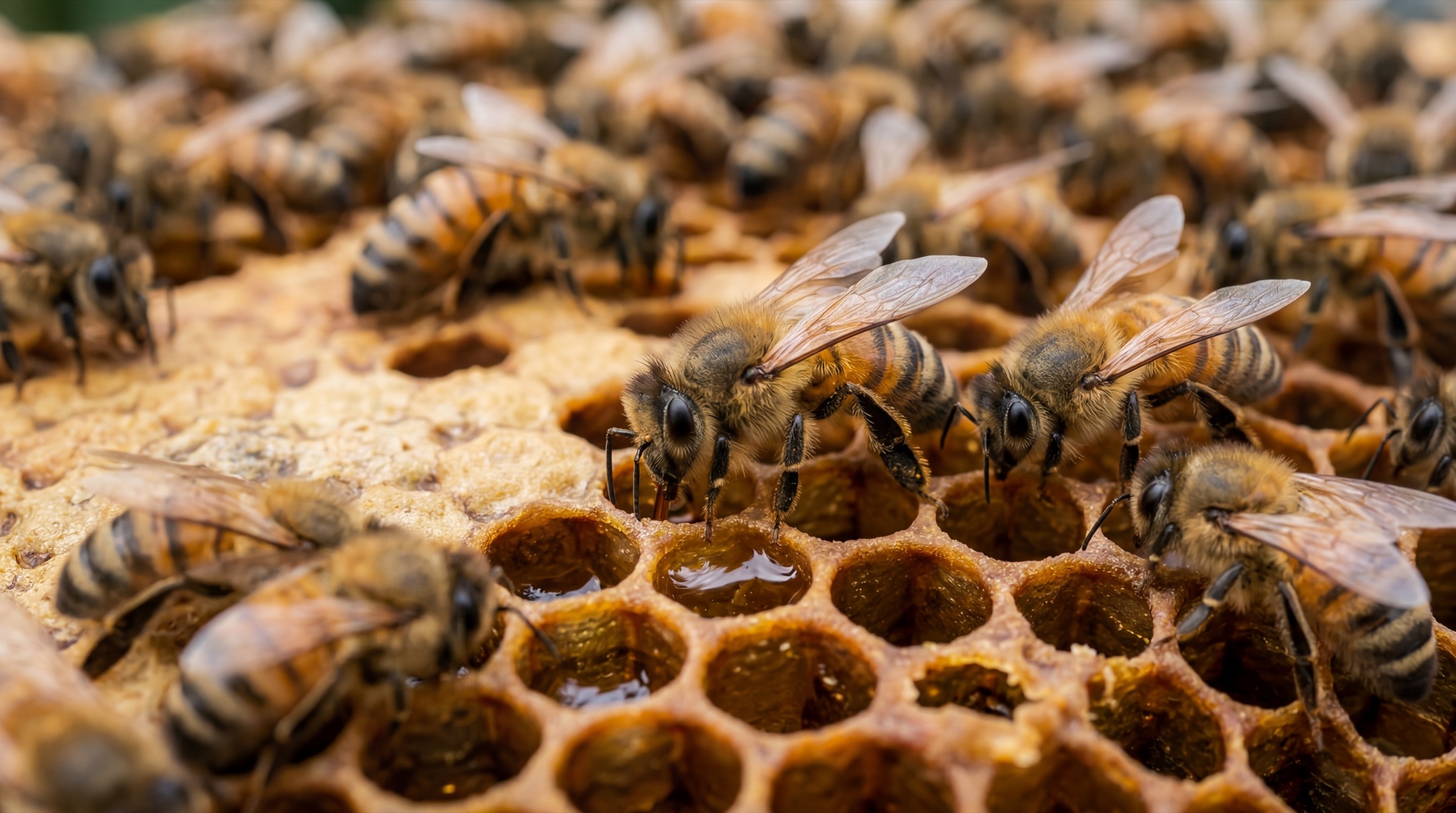 The thrum of a beehive